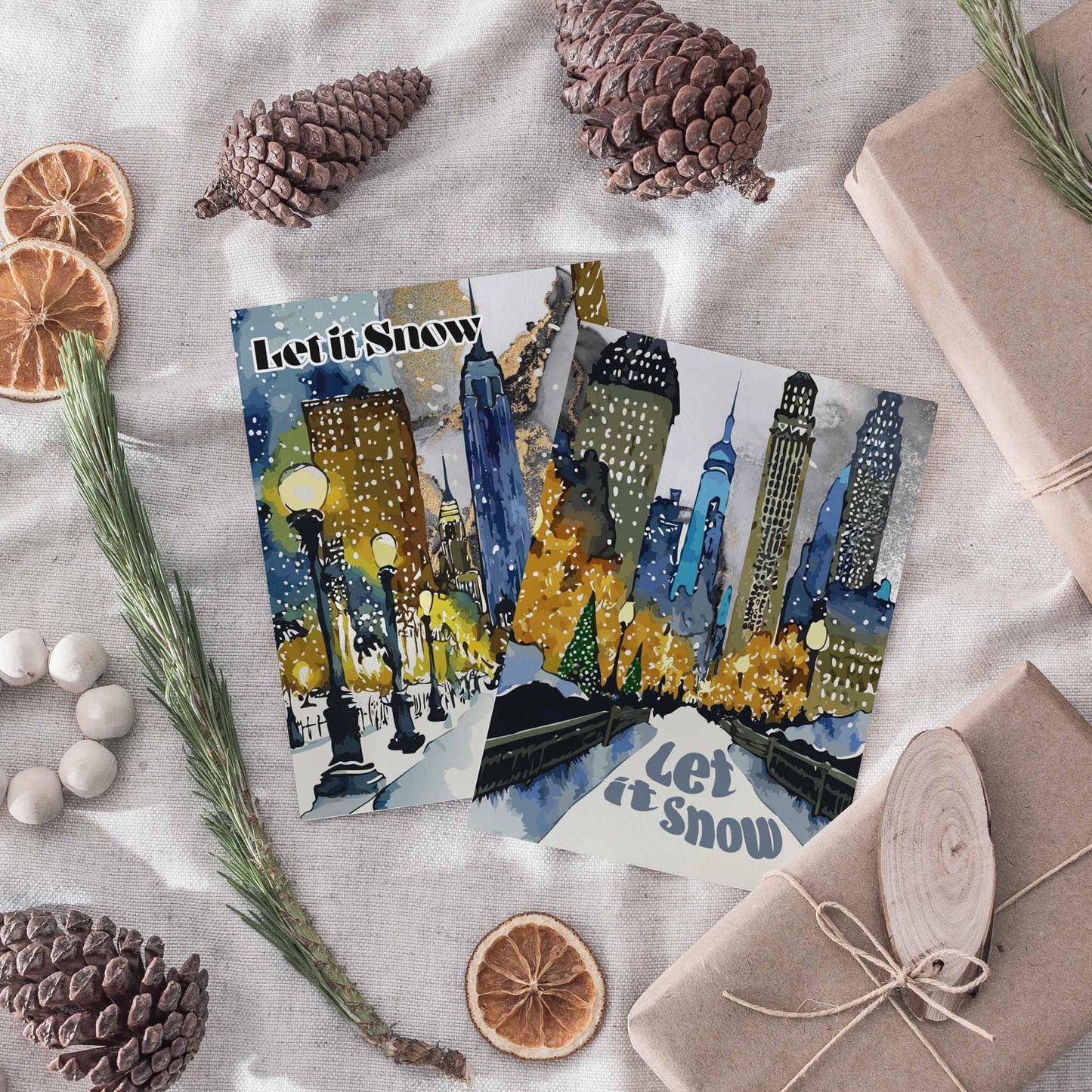 New York City Holiday Cards, Set of 24