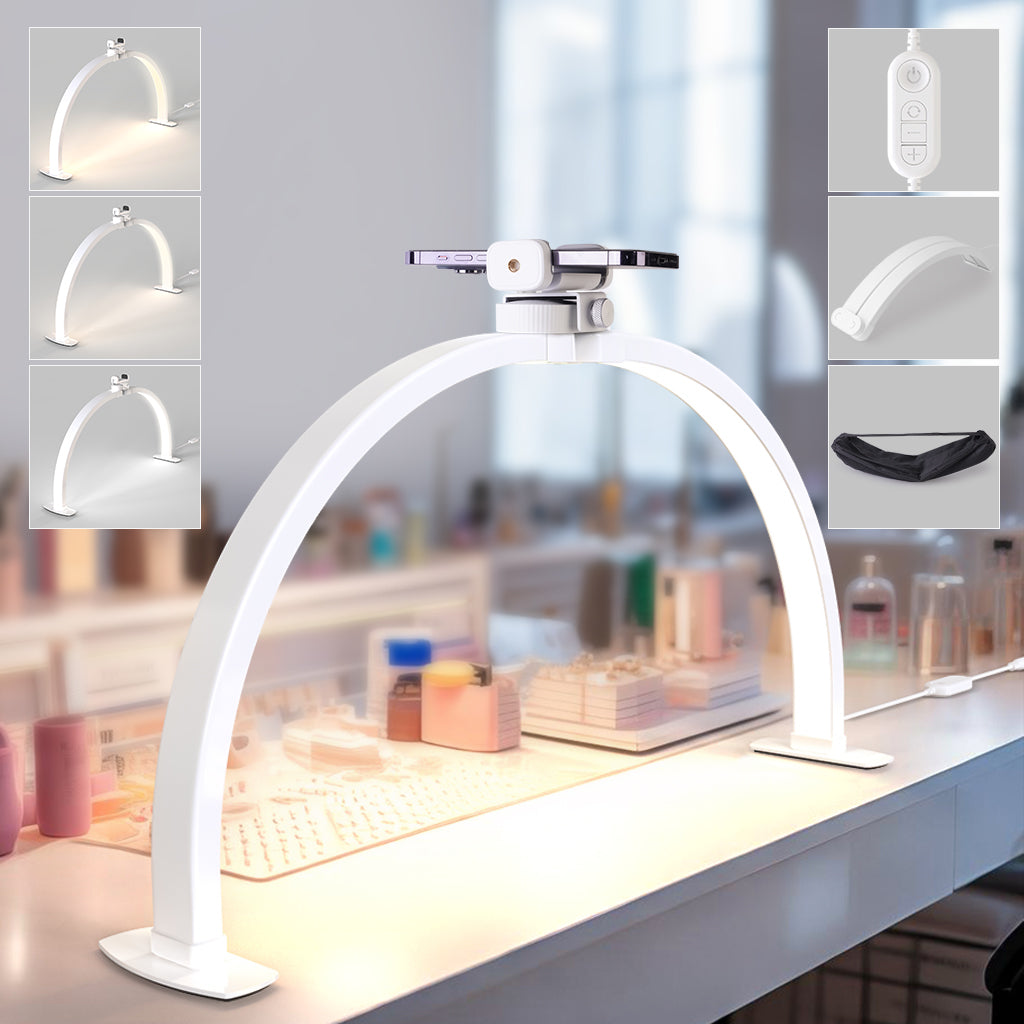 ArcGlow™ Half Moon Foldable Nail Lamp - Plain White - 3000–6000K Adjustable