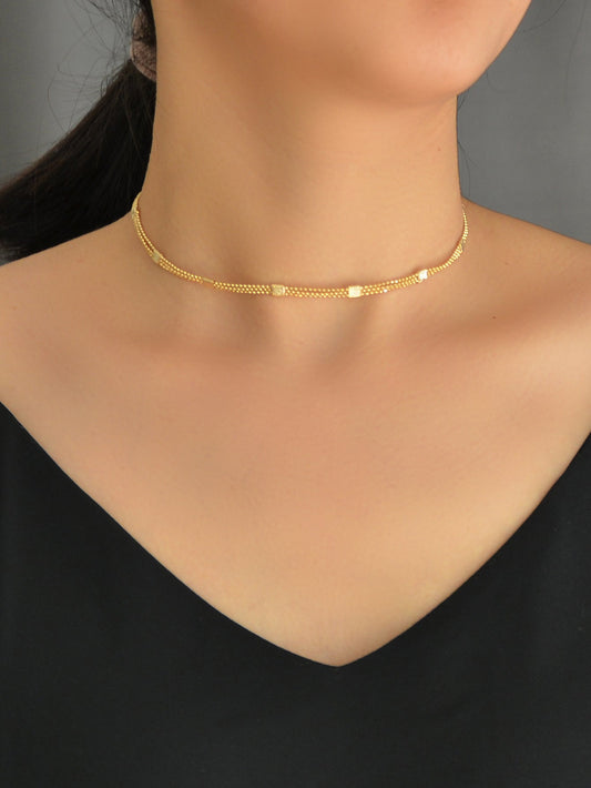 Wholesale Price Multi-layer Popcorn Chain Gold 90s Tattoo Choker Necklace Collar-0