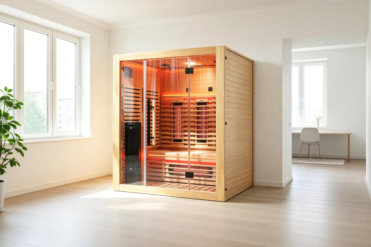 Blisspod | Venetian | Full Spectrum Indoor Premium Canadian Hemlock Ultra Low EMF Sauna | 11 Heaters | Chromotherapy & Reflexology | 3 Person