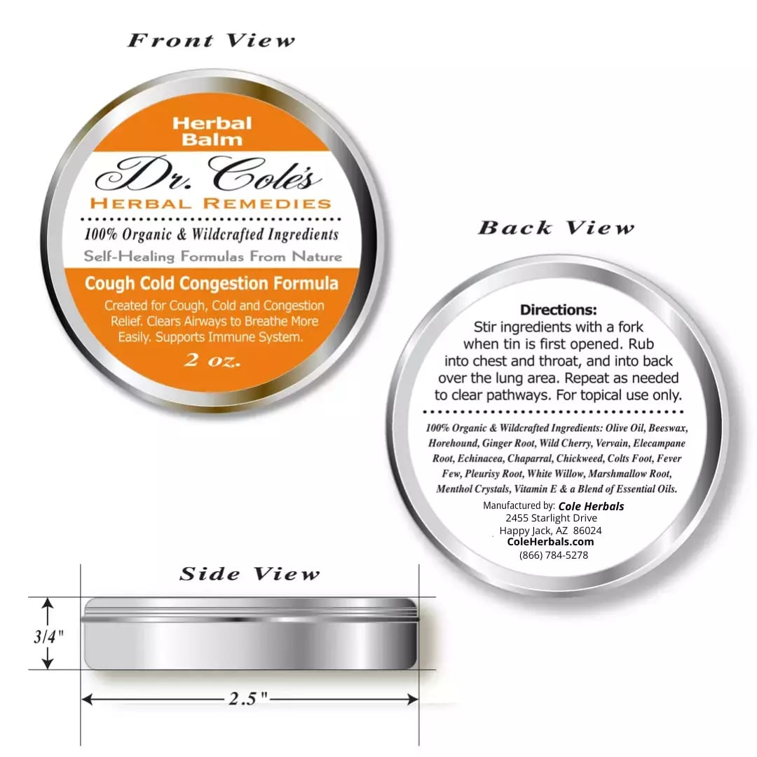 Dr. Cole’s Organic Cough Cold Congestion Relief Balm SixPak-2