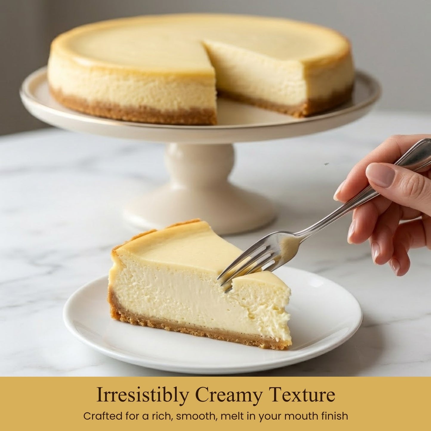 Andy Anand New York Cheesecake, 9-Inch, 2 lb – Freshly Baked with Real California Cream Cheese, All-Natural Ingredients, Birthday Gift Box