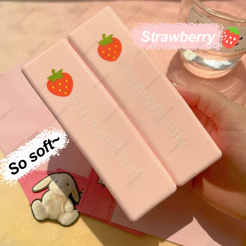 Strawberry cheese slow-rising squishy toy with cute strawberry design, soft pink sensory fidget stress relief squeeze toy for ADHD, anxiety, autism, classroom rewards, desk accessory, stocking stuffer, kawaii collectible gift.  Squishy toy.