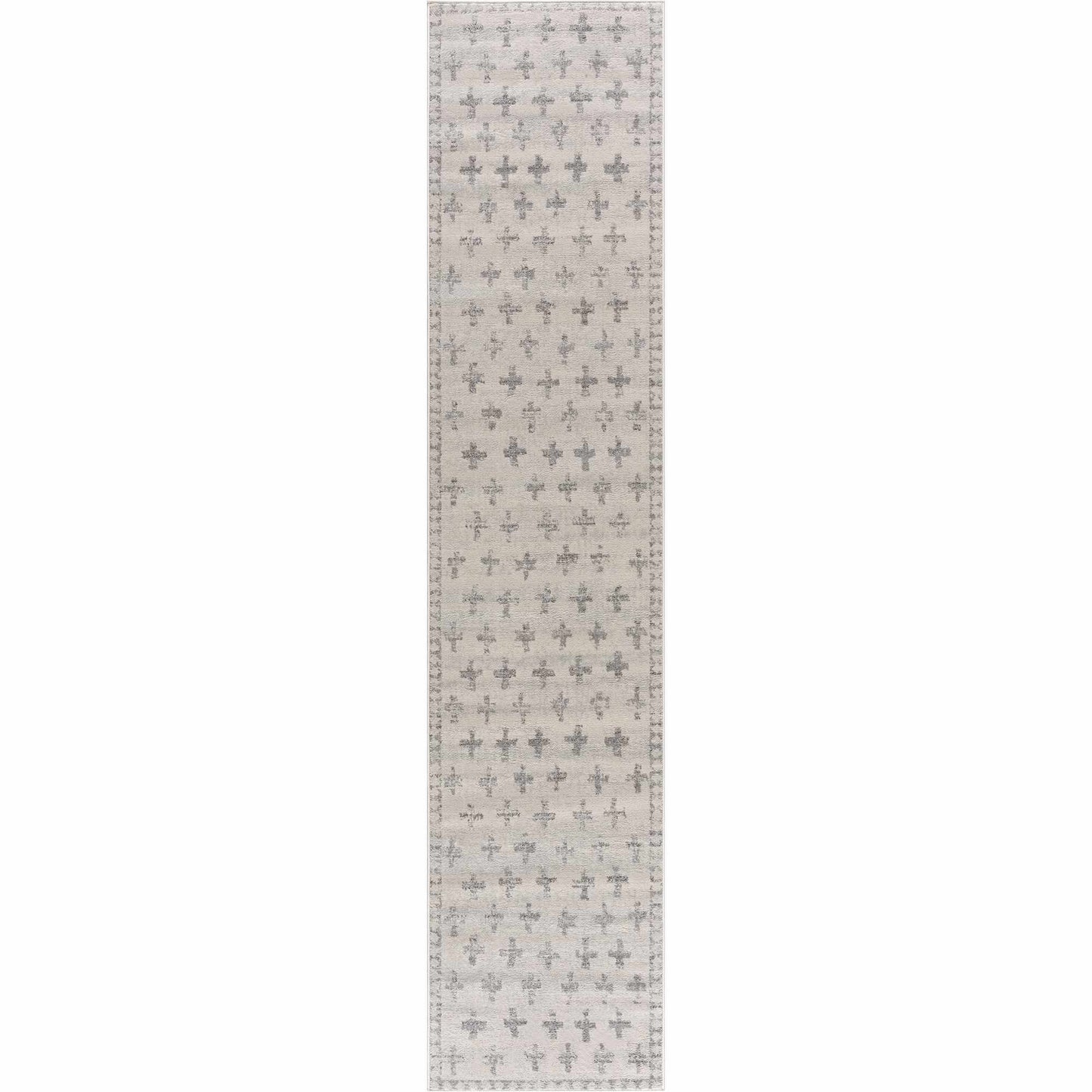Tigris Swiss Cross Ivory&Gray Area Rug-5