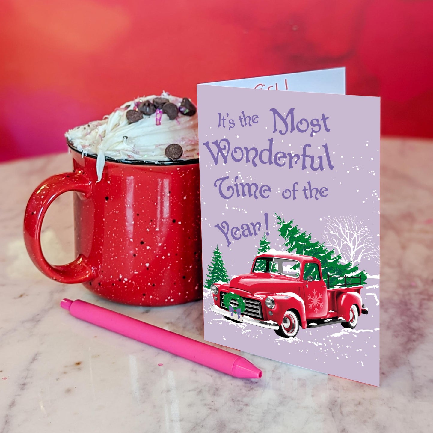 Vintage Truck Christmas Greeting Cards, Set of 24