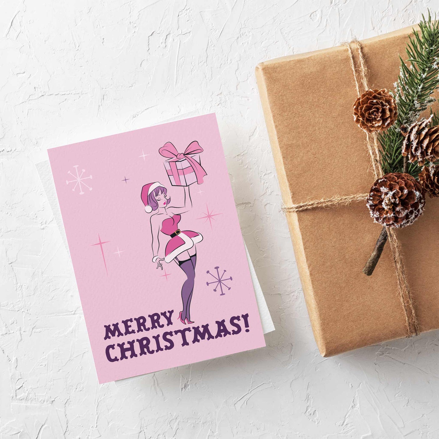 Pinup Vintage Christmas Cards, Set of 24