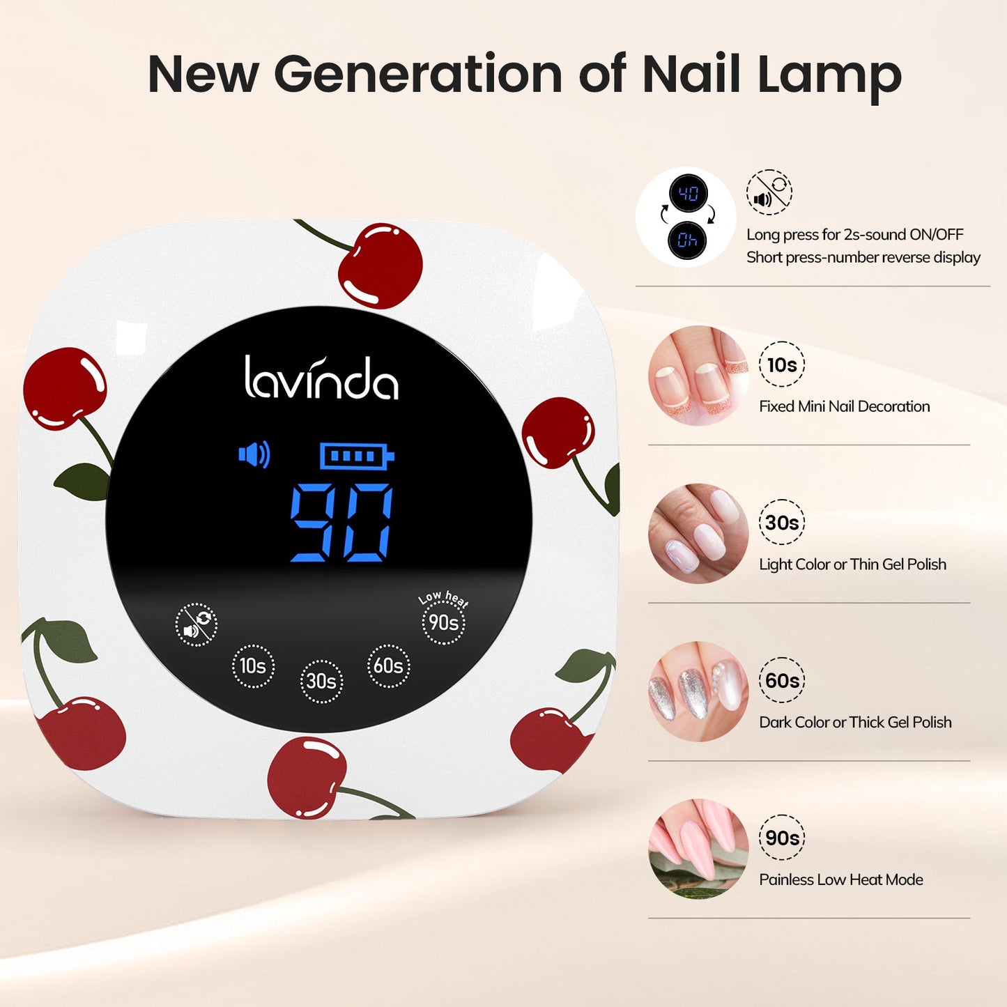 Crown™ Nail Lamp & Wand™ Nail Drill Bundle - Cherry Print