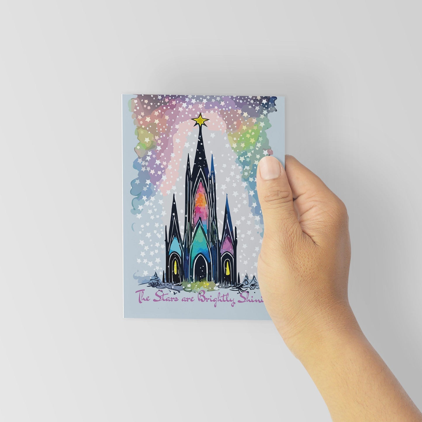 Whimsical Church Christmas Greeting Cards, Set of 24