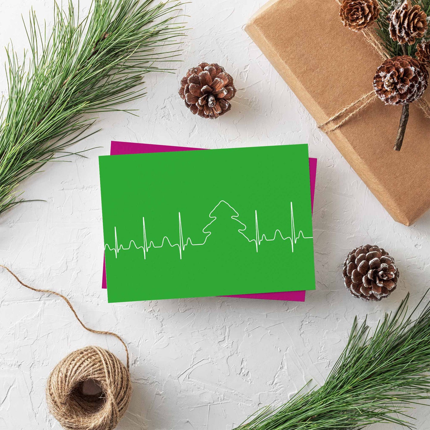 EKG Christmas Greeting Cards, Set of 24