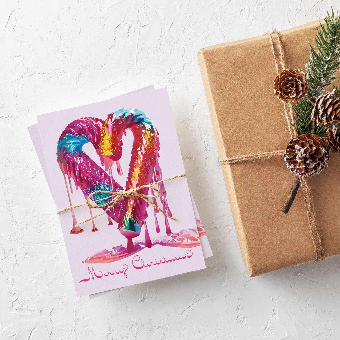 Candy Cane Heart Christmas Cards, Set of 24