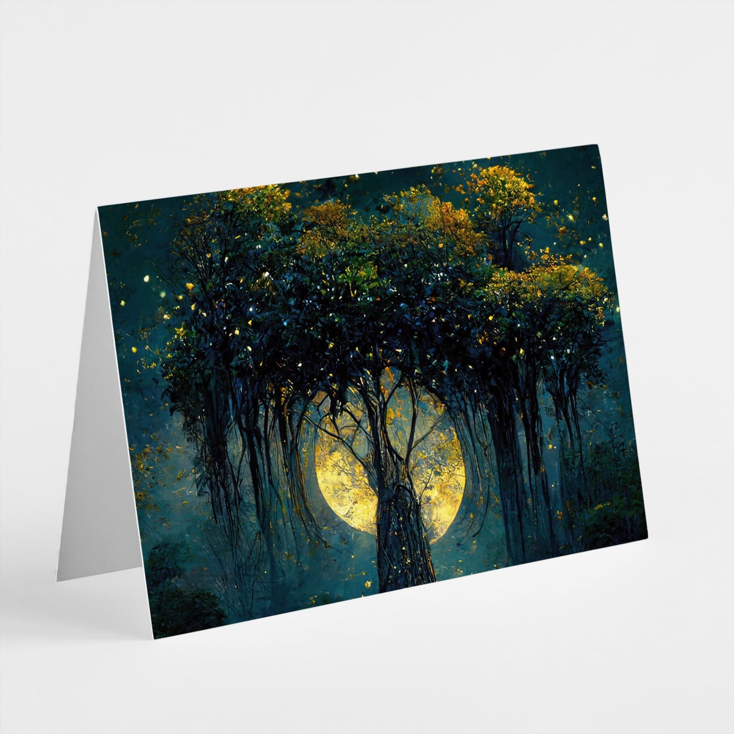 Mystical Tree in Moonlight Greeting Cards, Set of 24