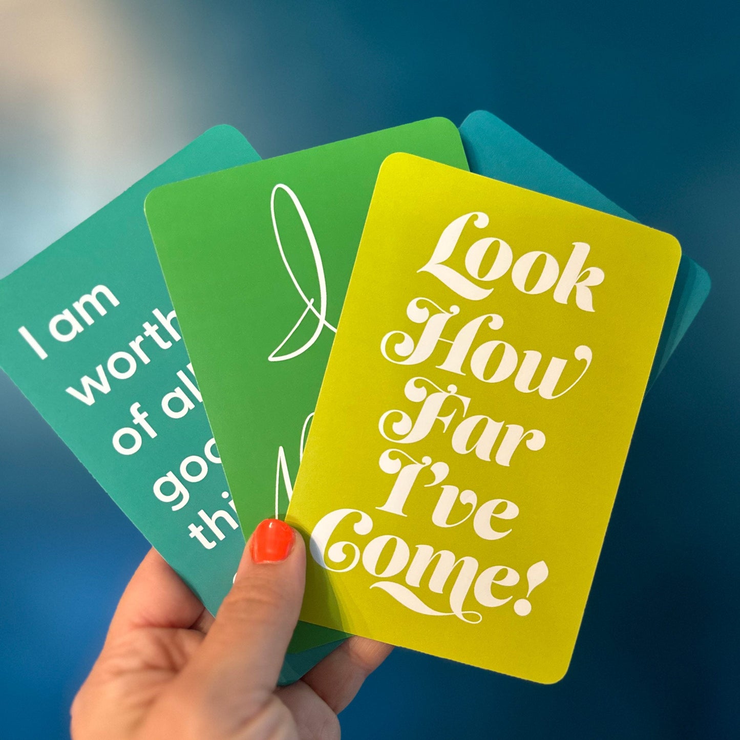 Colorful Affirmation Cards, Deck of 16