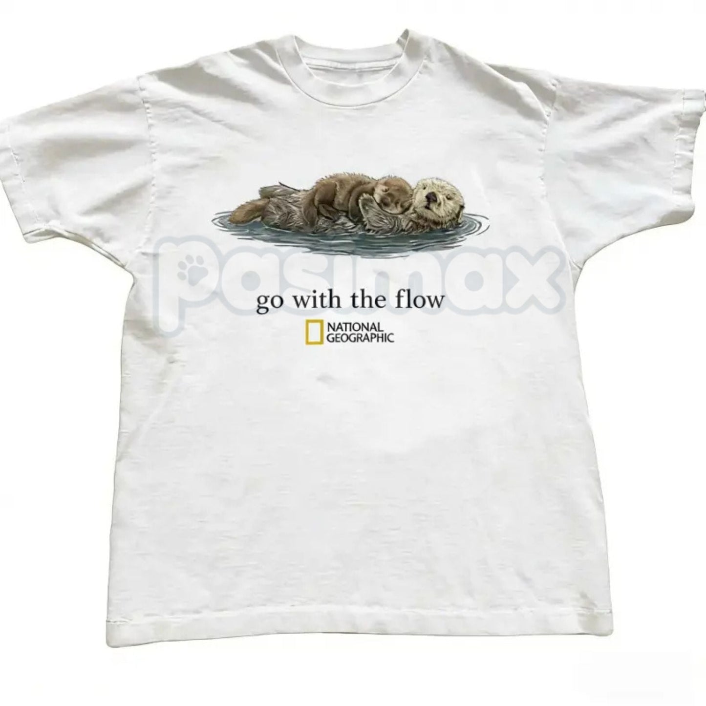 National Geographic "Go with the Flow" T-Shirt - Official Style Nature Exploration Graphic Tee, Premium 100% Cotton Adventure Gift Top, Inspirational Outdoorsy Unisex Shirt, National Geographic Explorer Fan Apparel, Soft Lived-In Earthy Fashion