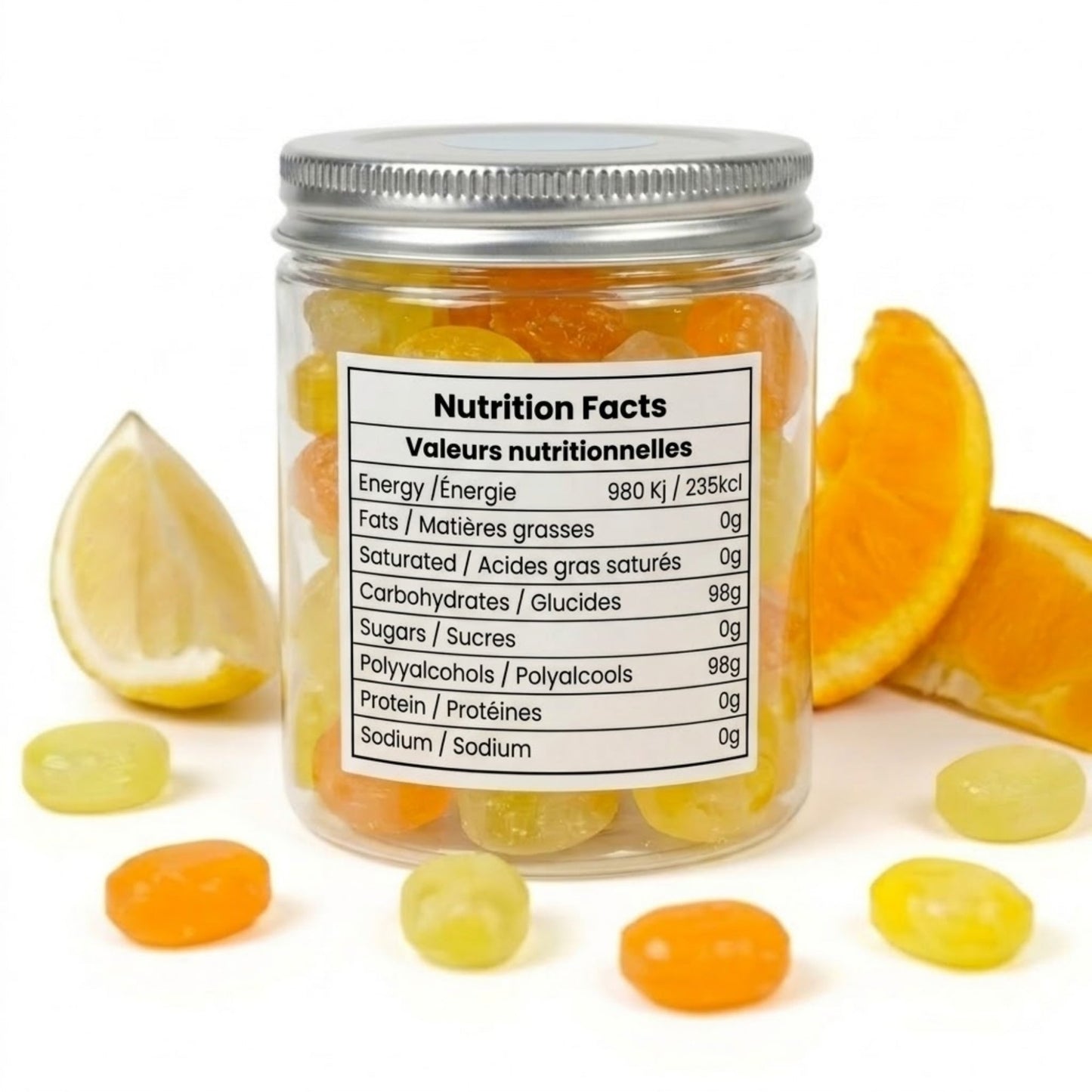Andy Anand Sugar-Free Orange & Lemon Hard Candy, 7 oz – European Imported, Stevia Sweetened, Keto & Diabetic-Friendly Gourmet Snack Gift Box