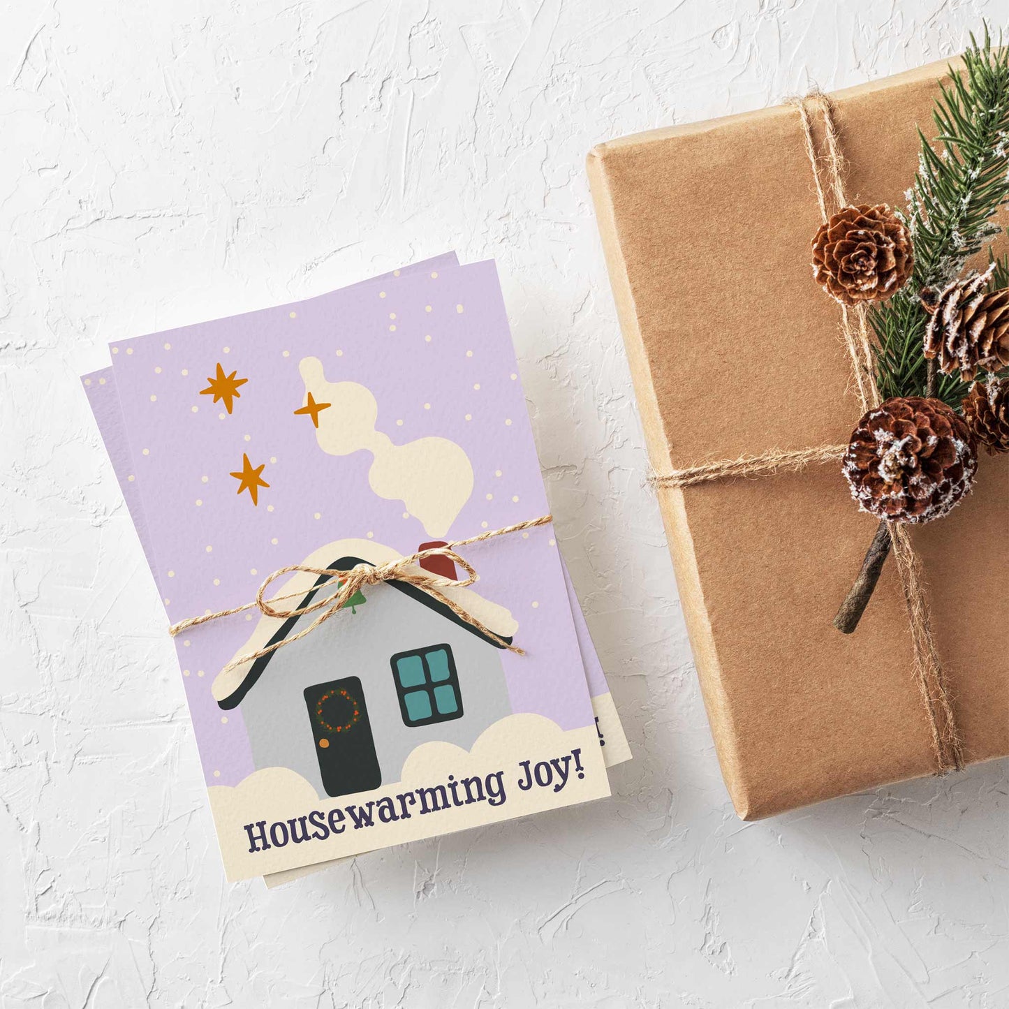 Winter Holidays Housewarming Greeting Cards, Set of 24