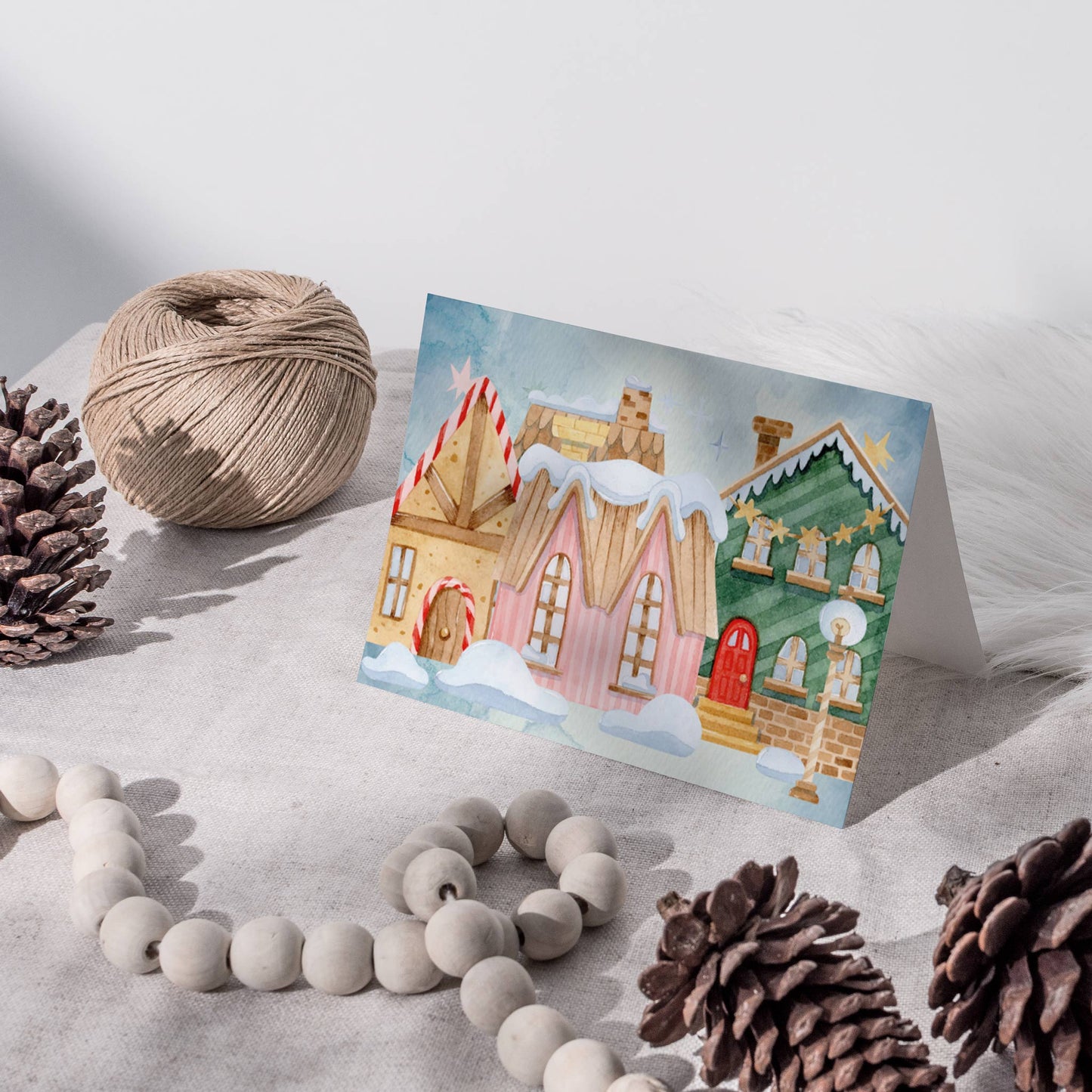 Gingerbread Candy Cane Holiday Cards, Set of 24
