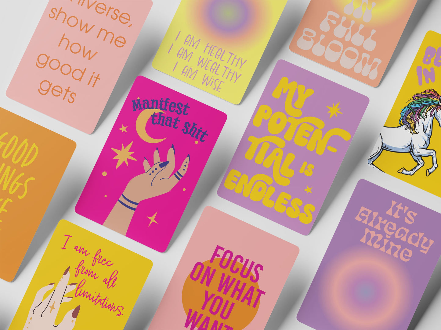 Positivity and Manifestation Affirmation Cards, Deck of 16