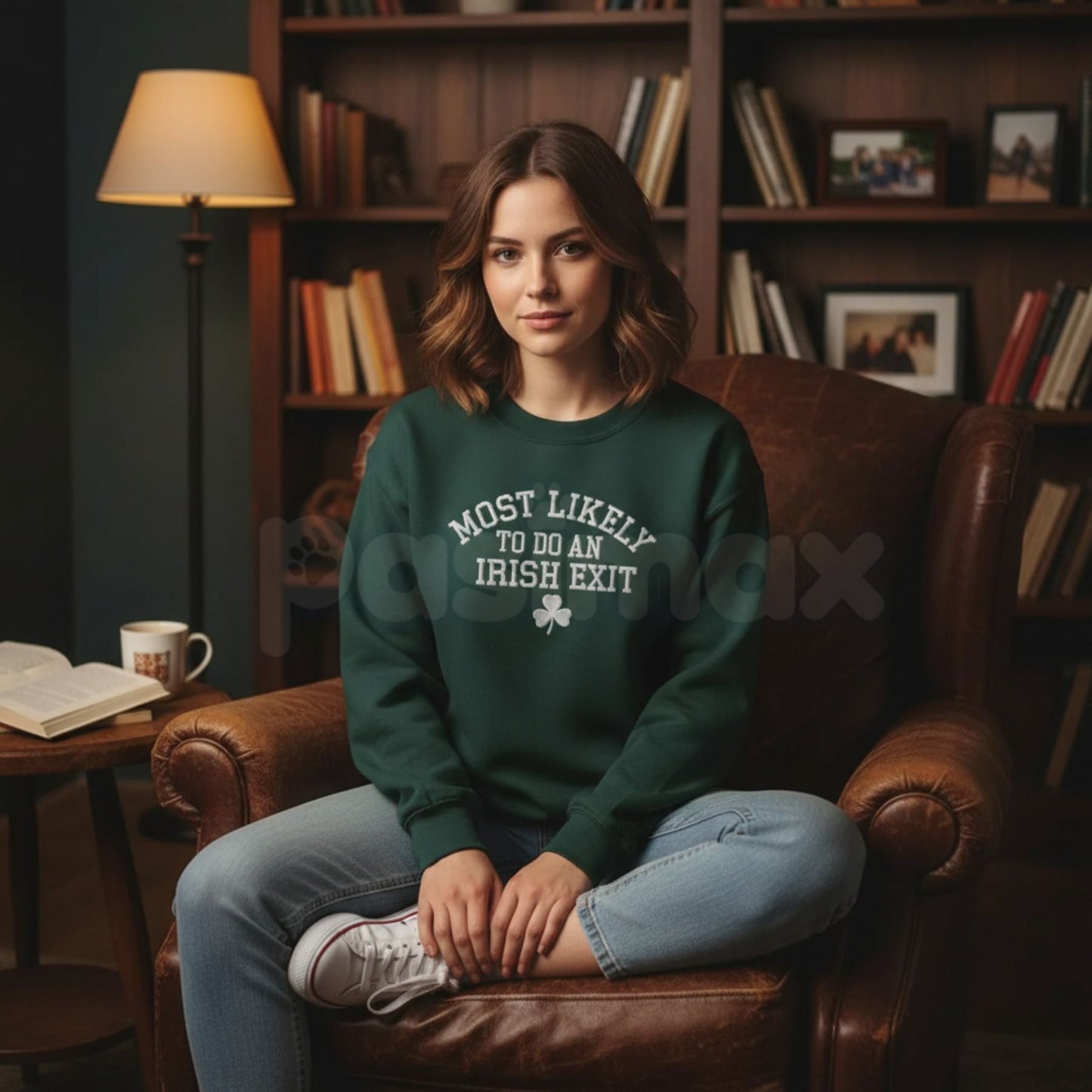 "Most Likely To Do An Irish Exit" Embroidered Sweatshirt – Irish Flag Humor Crewneck