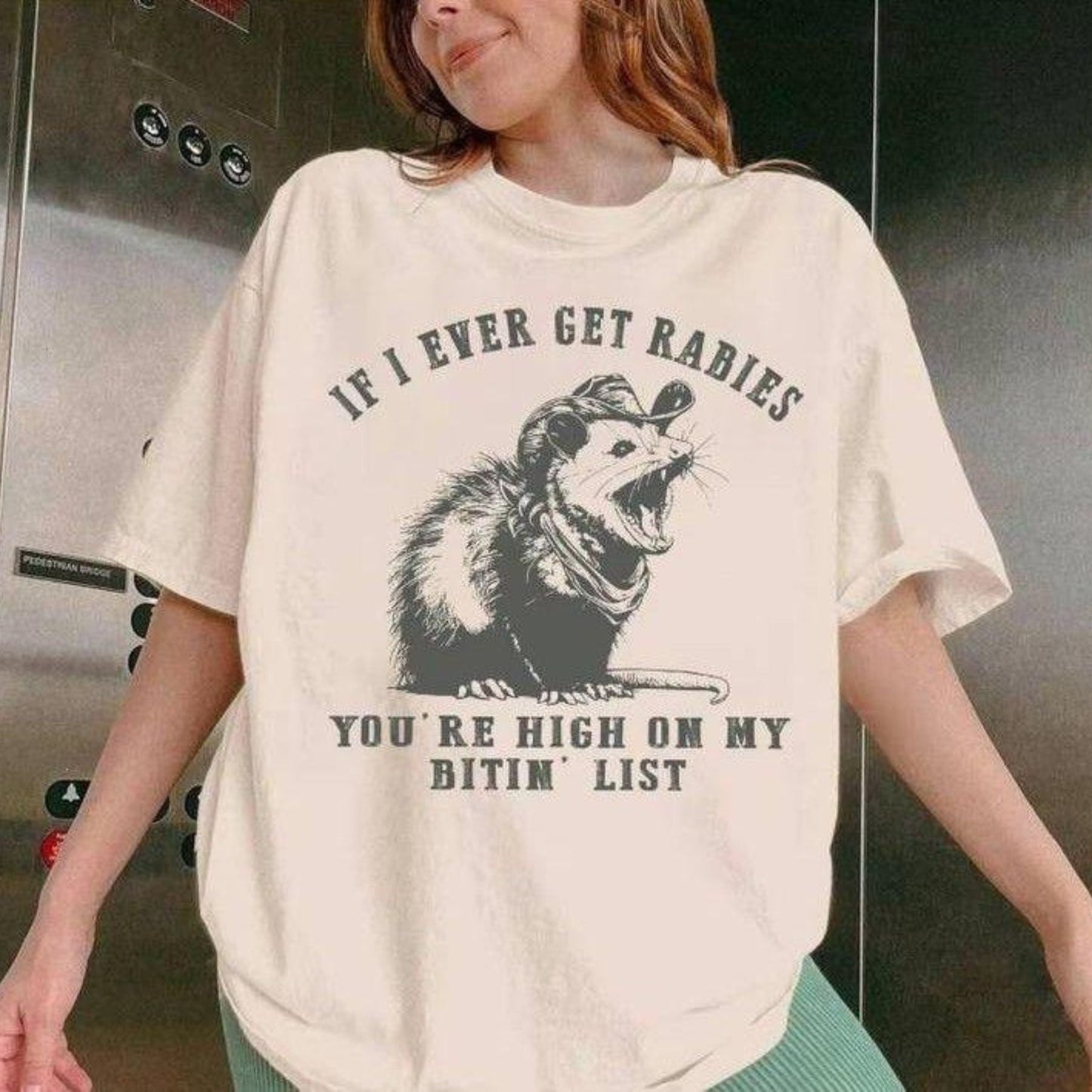 Humorous Raccoon T-Shirt – If I Ever Get Rabies Quote Tee for Friends, Sarcastic Animal Shirt, Funny Gag Gift, Trash Panda Top