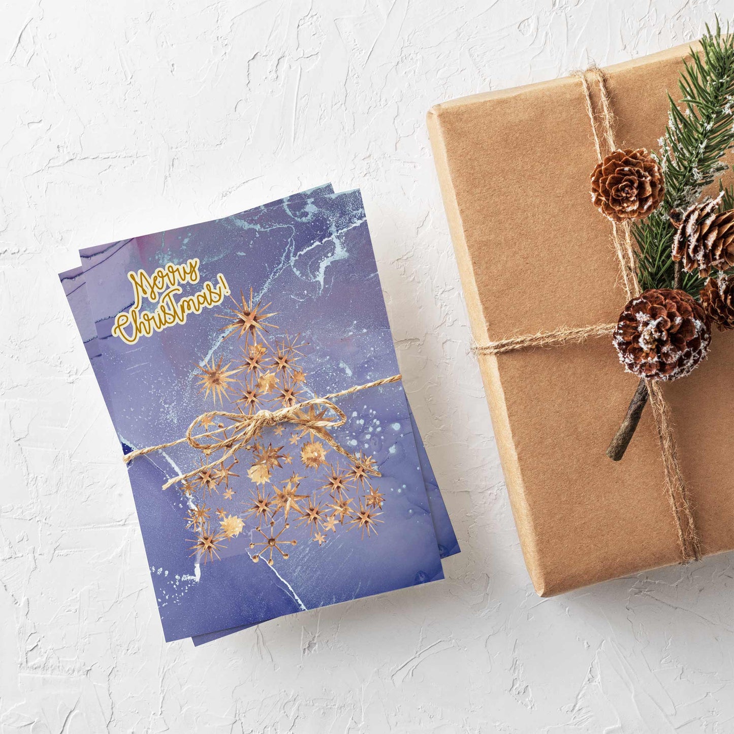 Starry Night Merry Christmas Cards, Set of 24