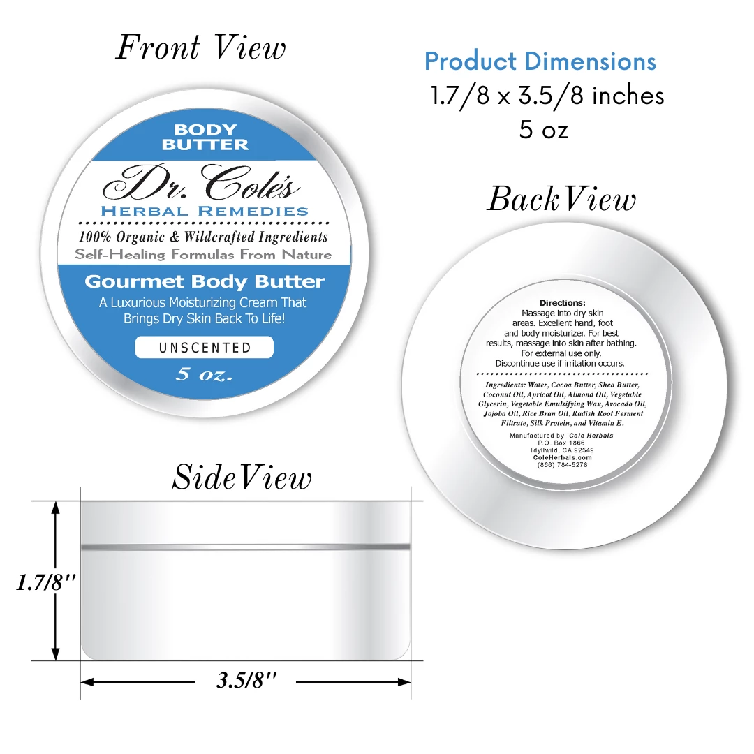 Dr. Cole's Gourmet Body Butter - Unscented SixPak-3