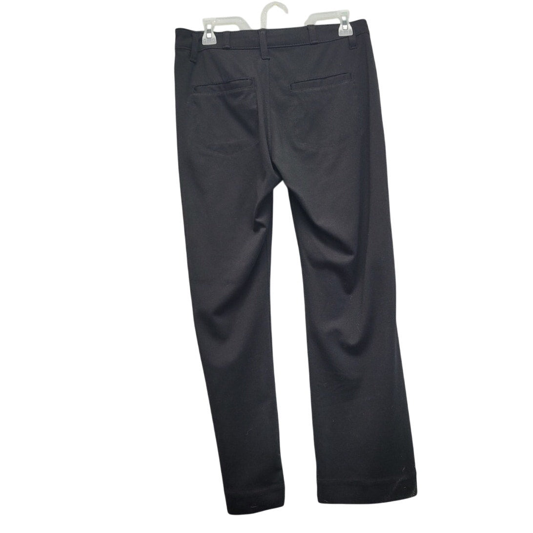 Rock 47 Womens 28X34 Black PolyRayon Spandex Wide Leg Flat Front Hemmed Pants