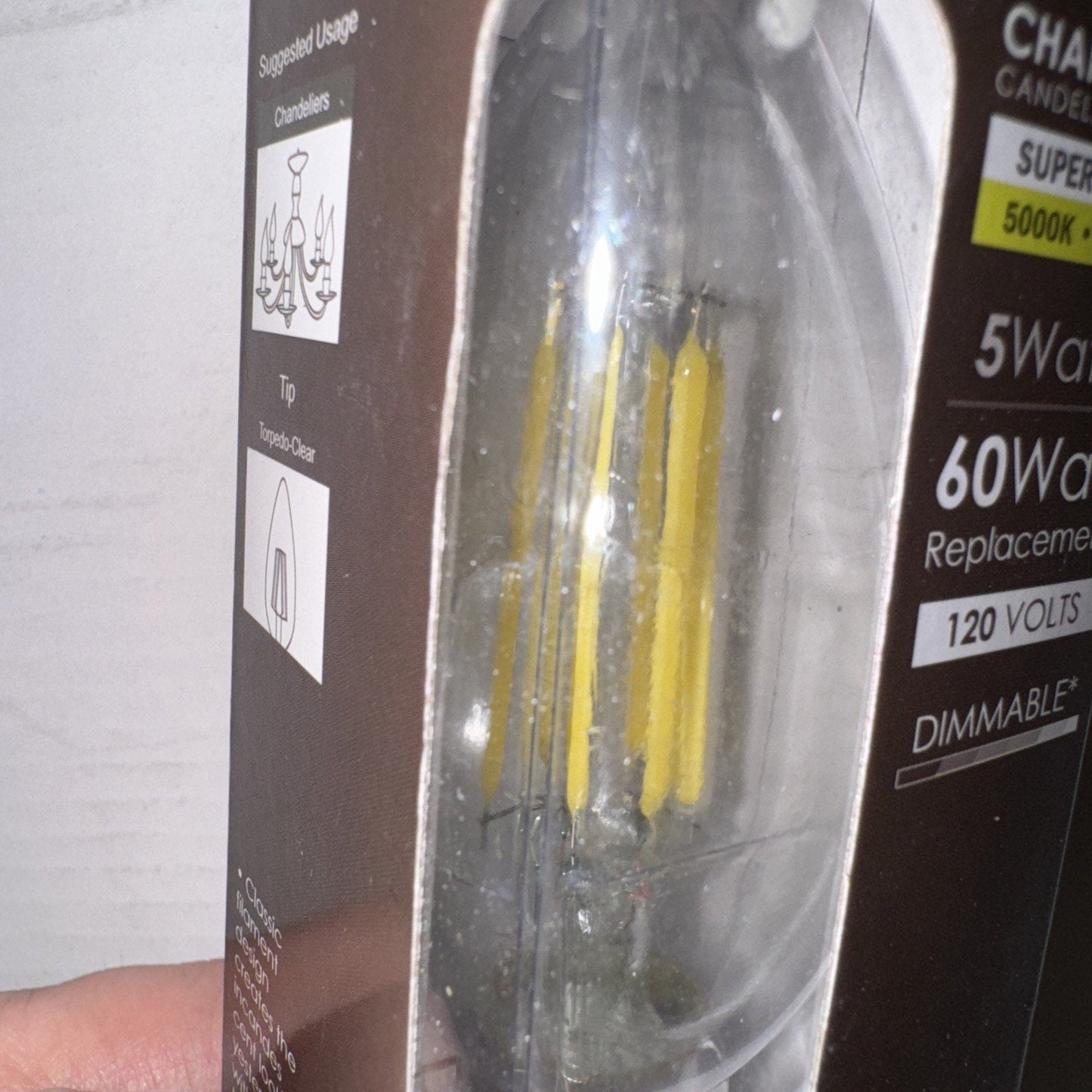 Sunlite Chandelier 5 Watt 120v Item Num.81111 LED 650 Lumens Bulb