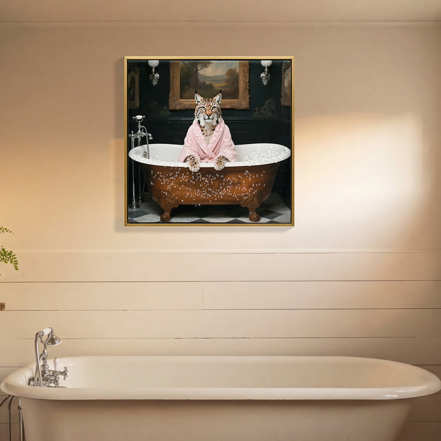 Tiger in Bathtub Wall Art Print Poster
