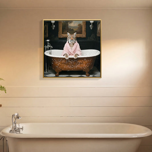 Tiger in Bathtub Wall Art Print Poster