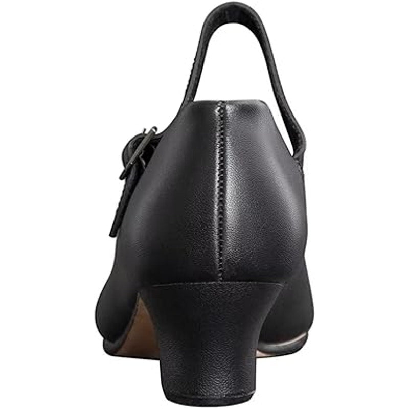 Arcliber Womens 9 Black Faux Leather 2" Heel Round Toe Buckle Character Shoes
