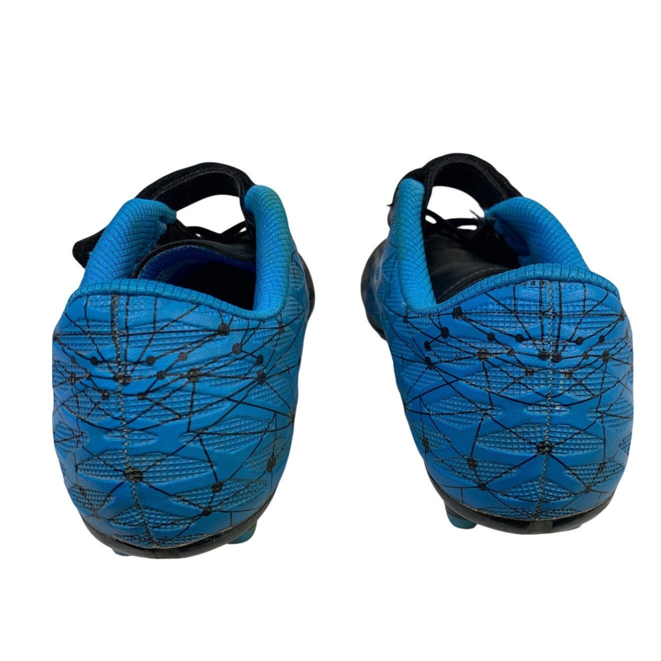 Brooman Boys Size 4 Blue Black Cleats Lace Up Round Toe Soccer Athletic Shoes