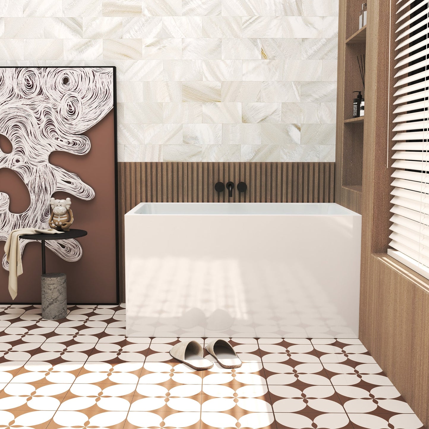 47" Acrylic Freestanding Bathtub with Seat