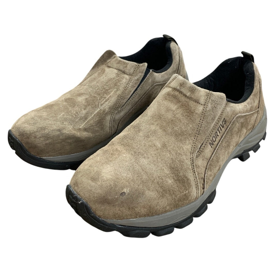 Nortiv8 Mens Size 12 Brown Faux Suede Slip On Loafer Meomory Foam Walking Shoes