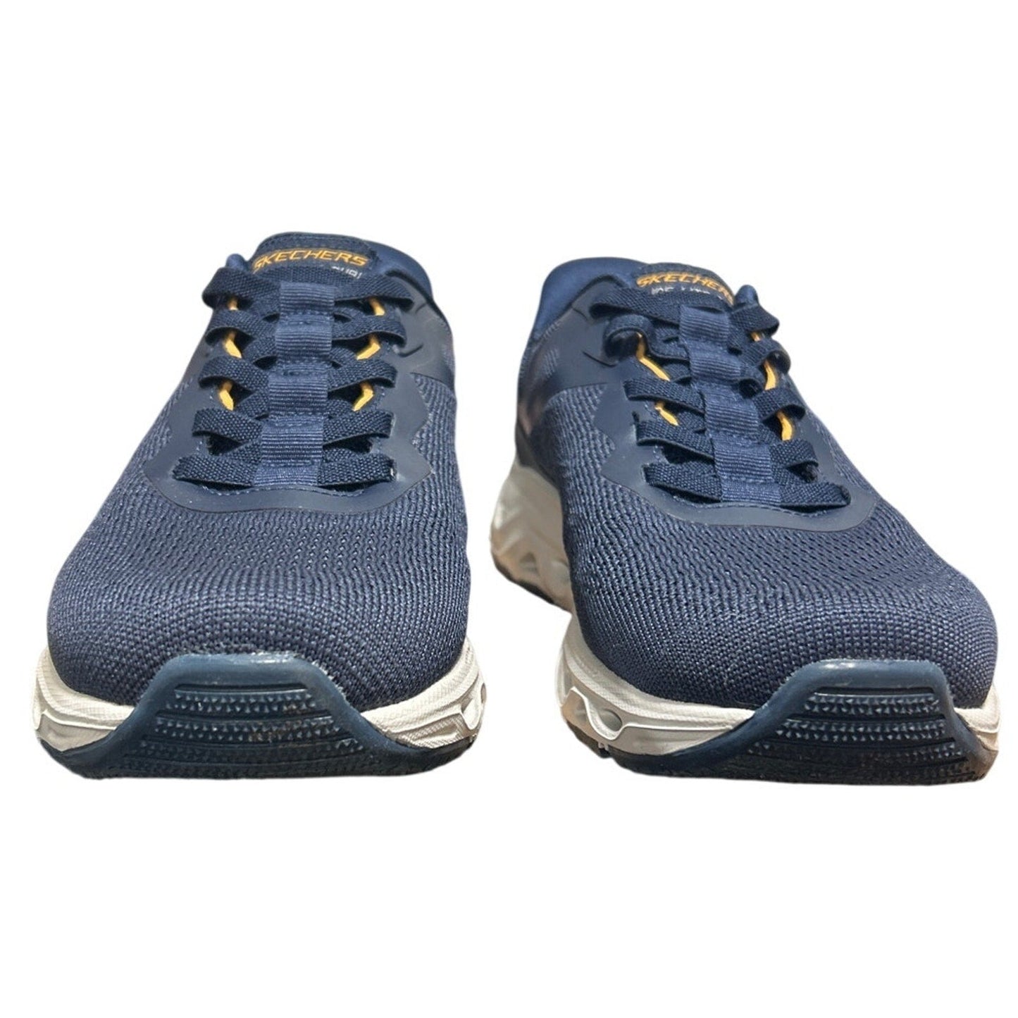 Skechers Men Size 10 Navy Blue Mesh Hands Free Swift Fit Slide On Athletic Shoes