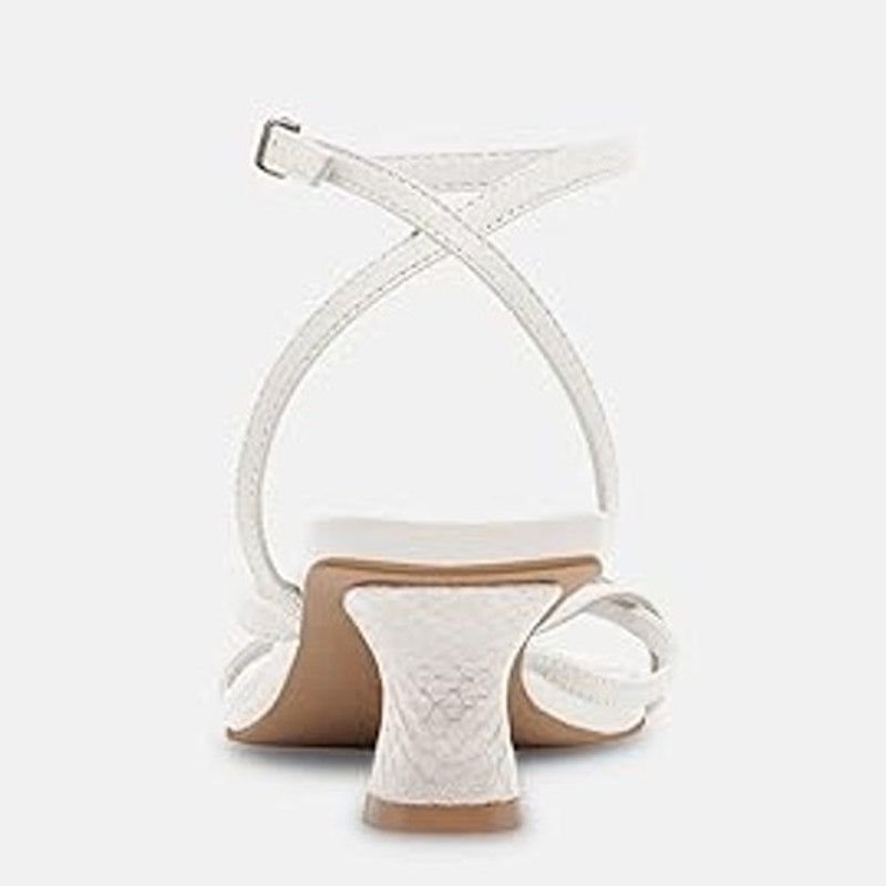 Juliet Holy Womens Size 8 White Open Toe 2.5" Heel Ankle Strap Sandal Shoes