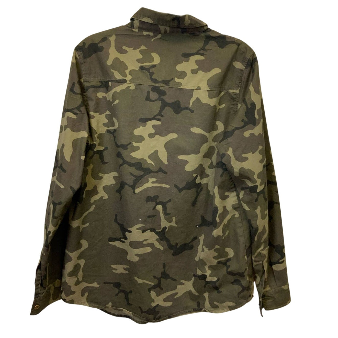 Love Tree Small Long Sleeve Embroidered Flower Camouflage Button Down Shirt
