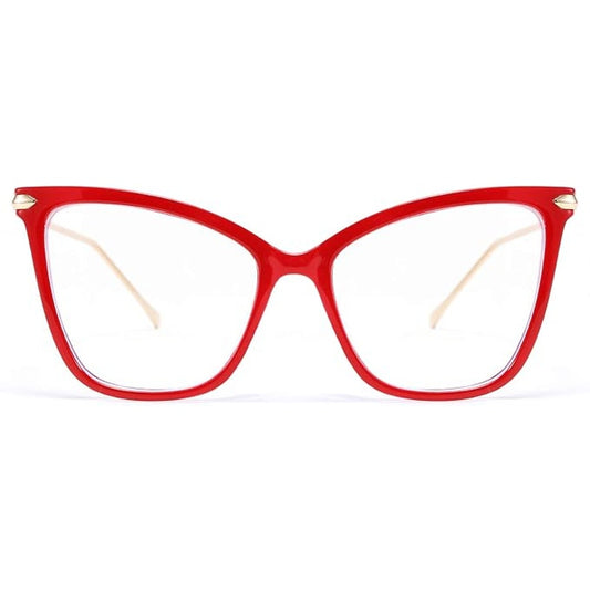New Feisedy Womens Red Gold Blue Light Blocking Oversized Cat Eye Glasses
