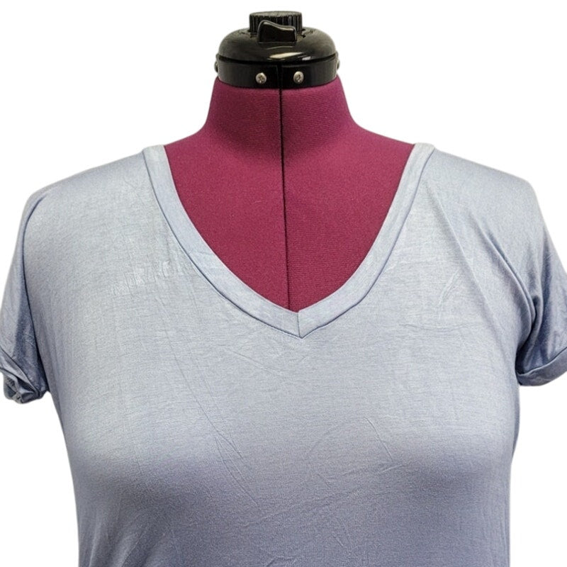 Oh Concept Collection Womens L/XL Short Sleeve V Neck Ombre Tee Shirt