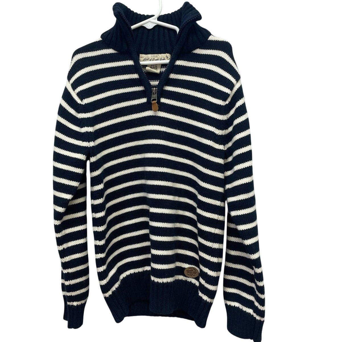 H&M LOGG Boys Medium 8-10 Cotton Navy Long Sleeve 1/4 Zip Pullover Sweater