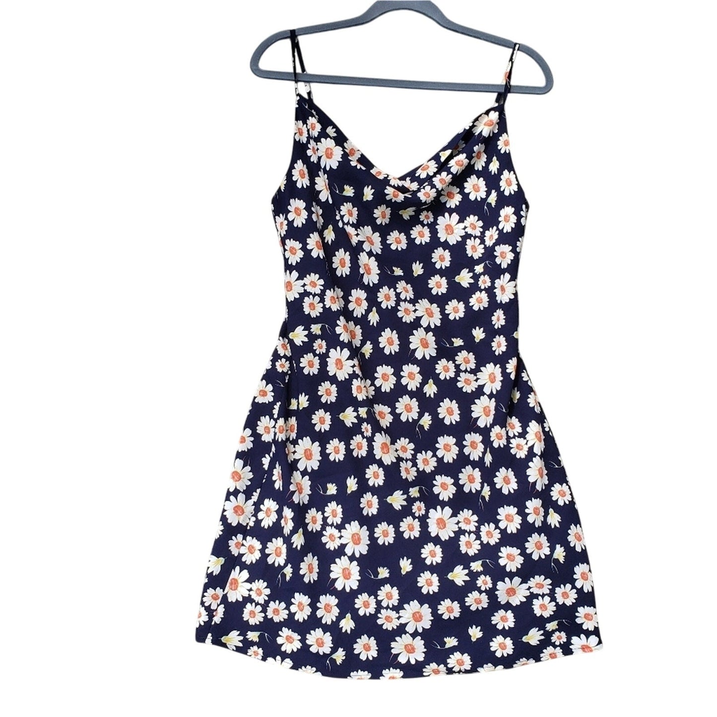 Idem Ditto Womens Large 100% Polyester Floral Thin Strap Back Zip A Line Dress