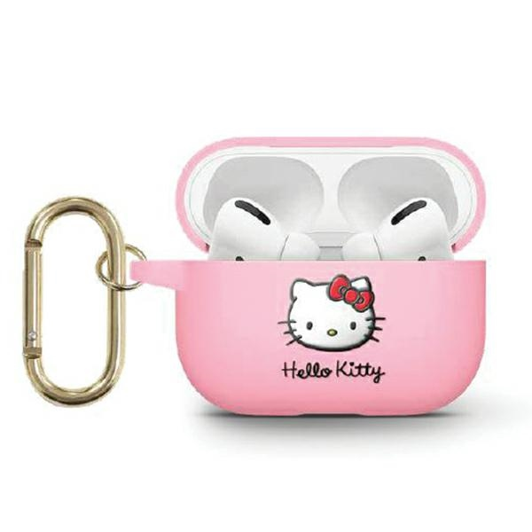 Hello Kitty 3D Kitty Head Airpods 3 Szilikon tok - Pink (HKA33DKHSP)-0