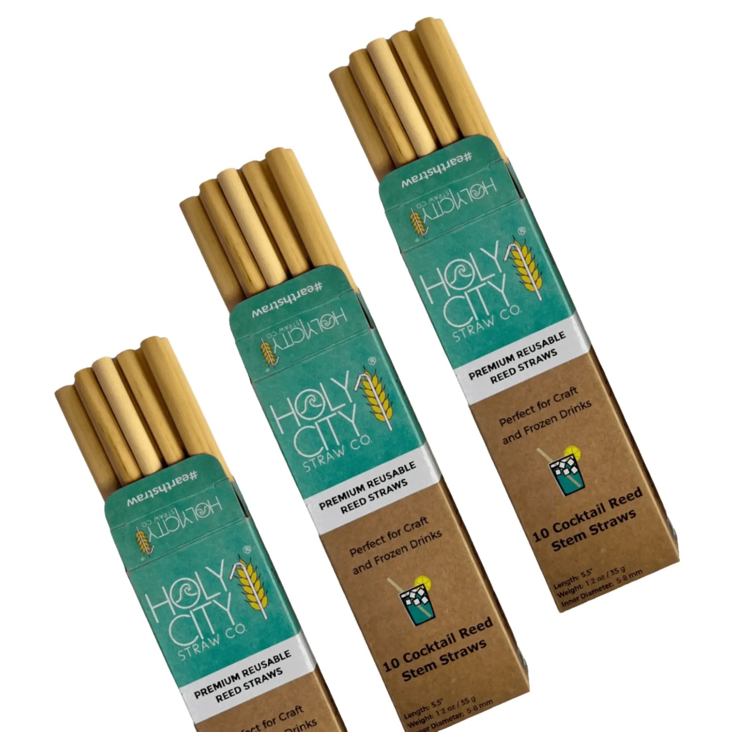5.5" Jumbo Reed Straws | 10ct. | 3 Pack Bundle-0