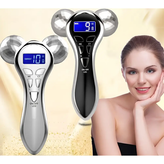 3-Head Silver Digital Firming Beauty Massager