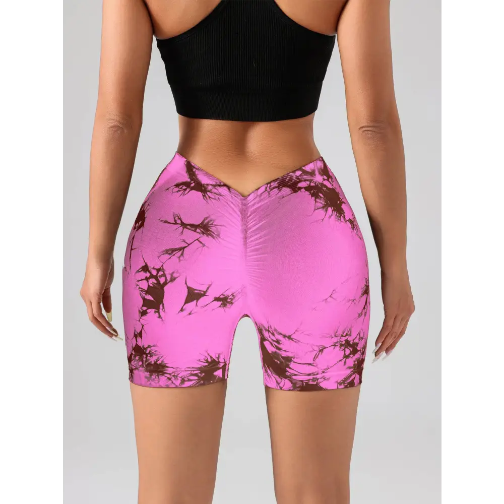 3 Pack Tie Dye High Waisted Workout Shorts
