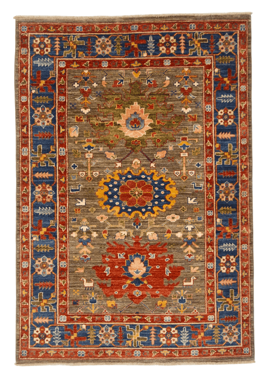 Afghan Ariyana (3'11"x5'09") brown/blue-0