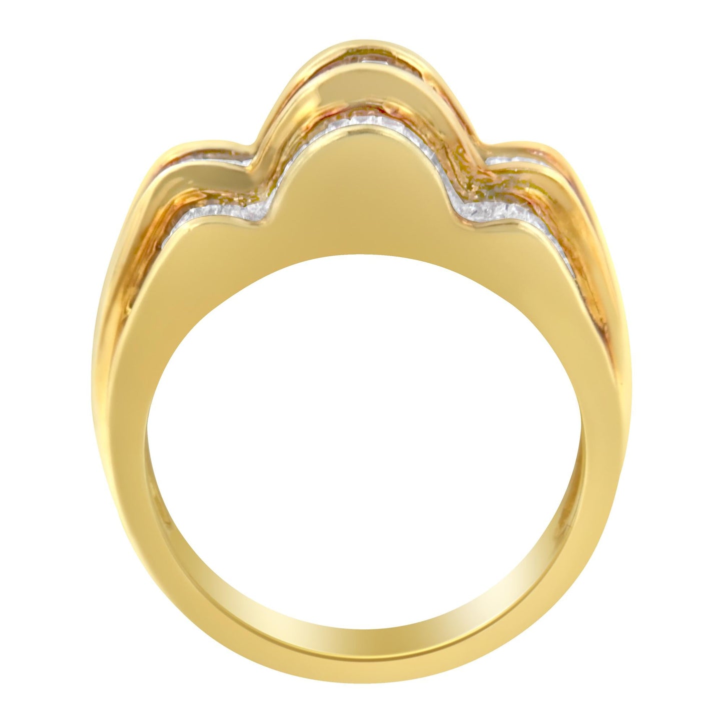 14KT Yellow Gold Diamond Multi-Row Band Ring (1 1/4 cttw, H-I Color, SI1-SI2 Clarity)-3