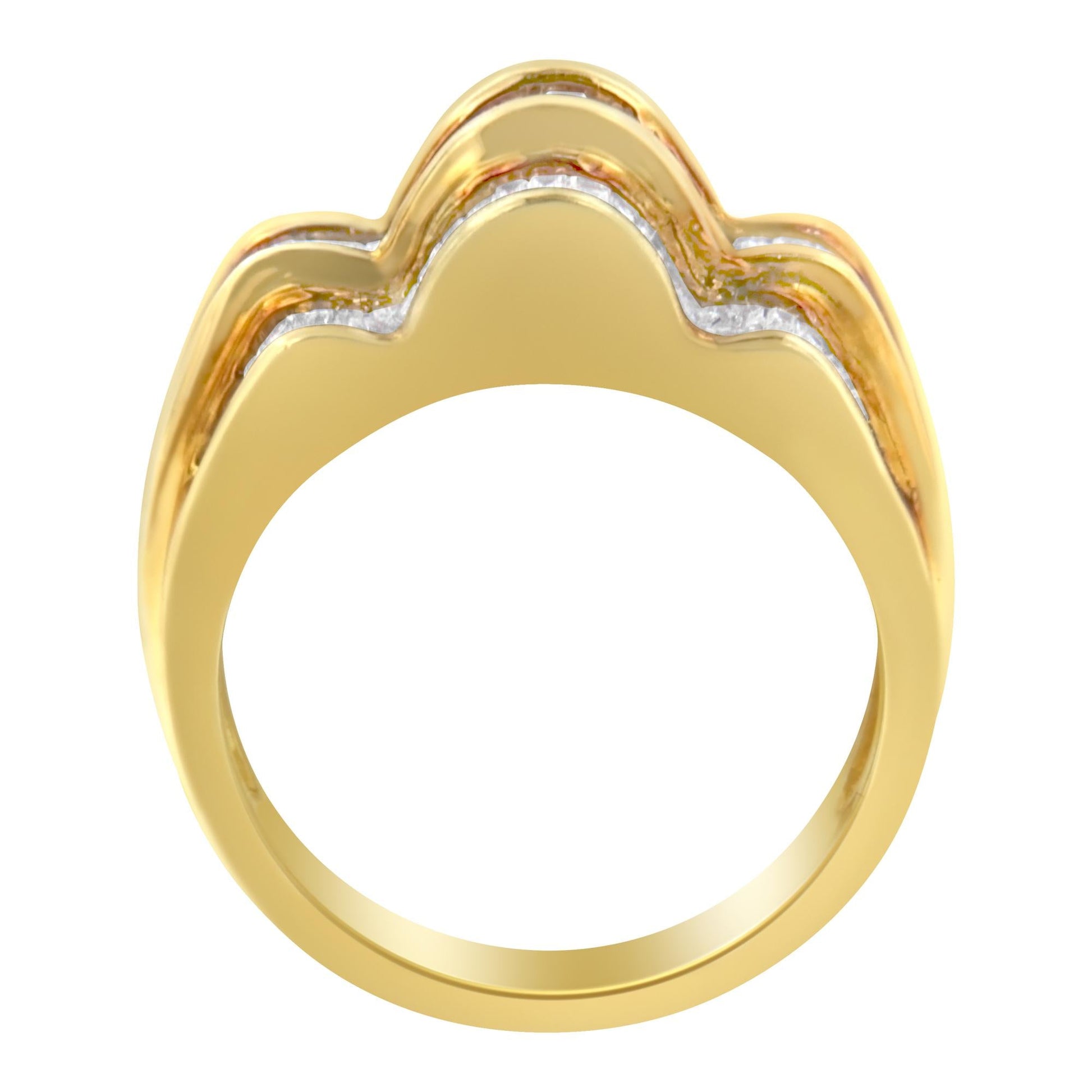 14KT Yellow Gold Diamond Multi-Row Band Ring (1 1/4 cttw, H-I Color, SI1-SI2 Clarity)-3
