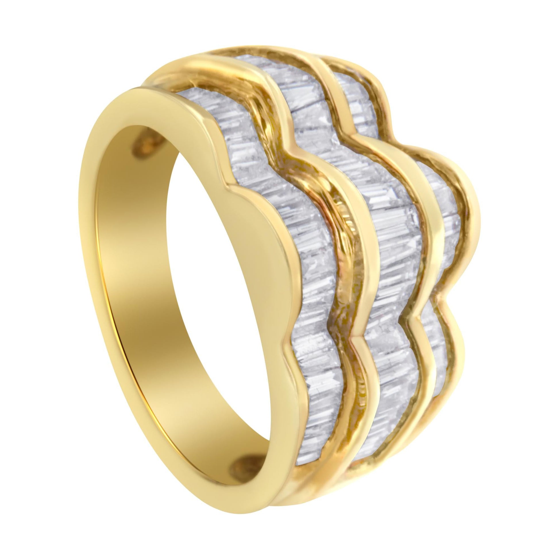 14KT Yellow Gold Diamond Multi-Row Band Ring (1 1/4 cttw, H-I Color, SI1-SI2 Clarity)-4
