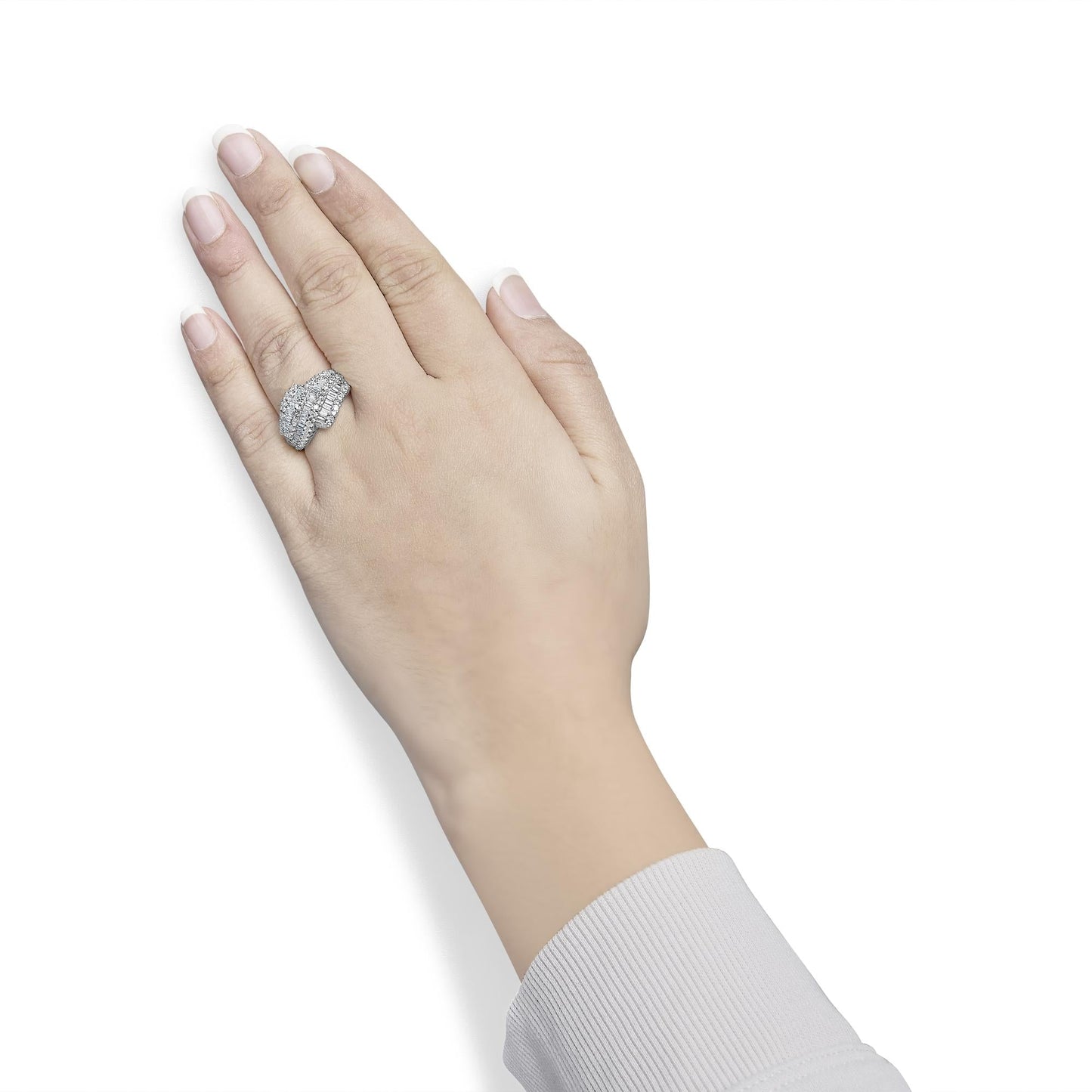 14K White Gold Diamond Cocktail Ring Band (1 3/4 Cttw, H-I Color, SI2-I1 Clarity)-2