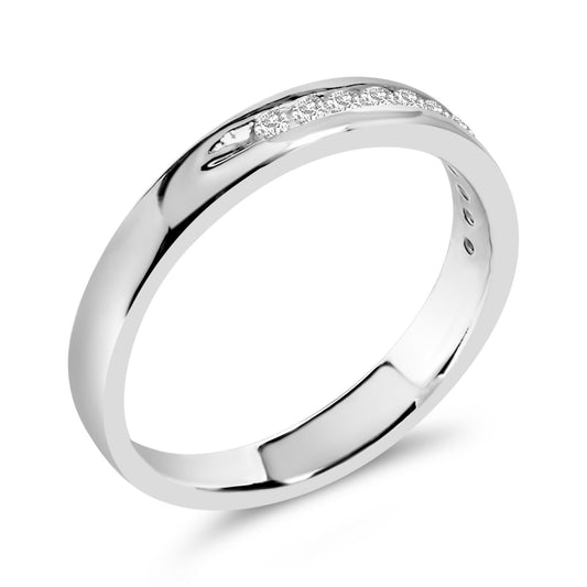 18K White Gold 1/4 Cttw Channel Set Brilliant Round-Cut Diamond Classic 11 Stone Wedding Band Ring (E-F Color, I1-I2 Clarity)-0